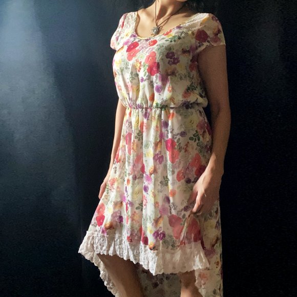 ⭐️ Eyeshadow High-low Boho Floral Dress - Picture 1 of 14